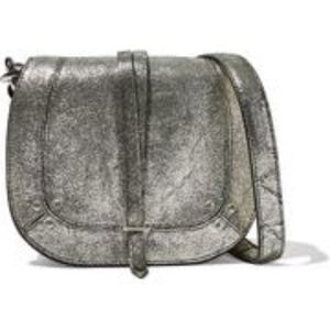 Victor metallic cracked-leather shoulder bag